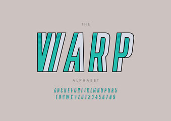 Vector of stylized modern font and alphabet