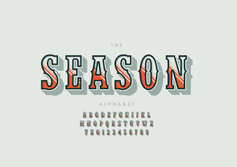 Vector of stylized modern font and alphabet