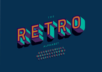 Vector of stylized modern font and alphabet