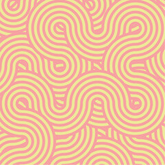 Obraz premium Seamless retro circle pattern art, element for modern day background design, Circle pattern wavy background vector art illustration