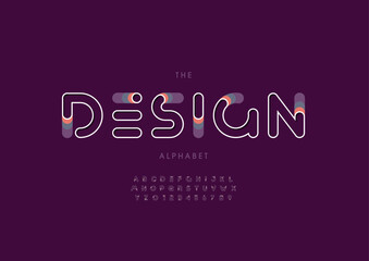 Vector of stylized modern font and alphabet