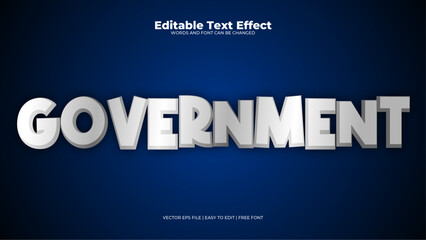 Blue and white government 3d editable text effect - font style