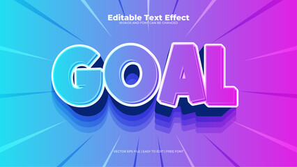 Obraz premium Blue and purple violet goal 3d editable text effect - font style
