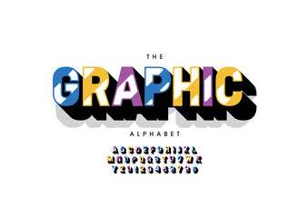 Vector of stylized modern font and alphabet