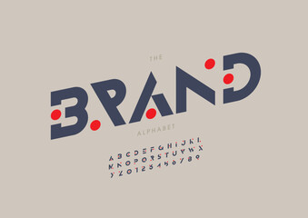 Vector of stylized modern font and alphabet