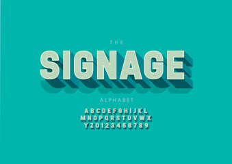 Vector of stylized modern font and alphabet