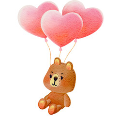 teddy bear with heart shaped balloon.