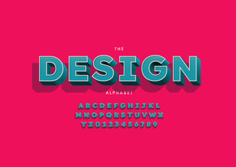 Vector of stylized modern font and alphabet