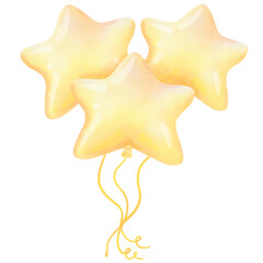 golden star balloon on white.