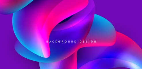 Fluid color liquid 3d elements abstract background
