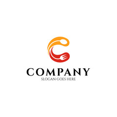 C logo with fork and spoon icon