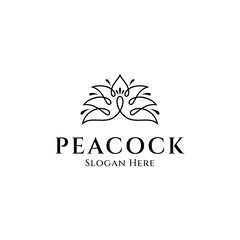 Peacock Luxury Logo Monoline Style