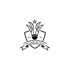 Badminton Sports Emblem Logo Vintage