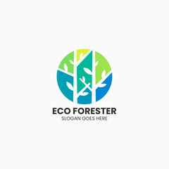 Fototapeta premium Vector Logo Illustration Leaf Gradient Colorful Style