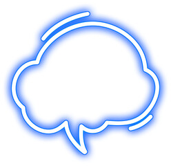 Blue Glowing Neon Speech Bubble