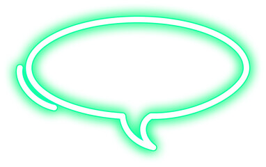 Green Glowing Neon Speech Bubble