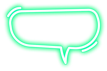Green Glowing Neon Speech Bubble