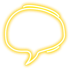 Yellow Glowing Neon Speech Bubble