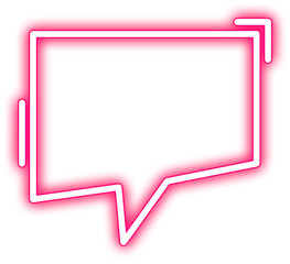 Pink Glowing Neon Speech Bubble