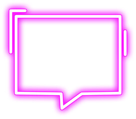 Purple Glowing Neon Speech Bubble