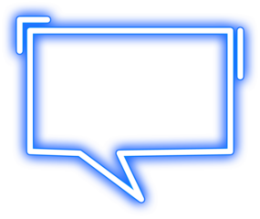 Blue Glowing Neon Speech Bubble