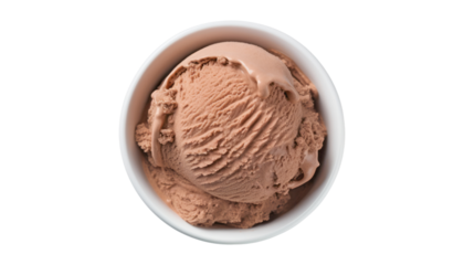 chocolate ice cream isolated on transparent background cutout