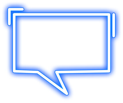 Blue Glowing Neon Speech Bubble