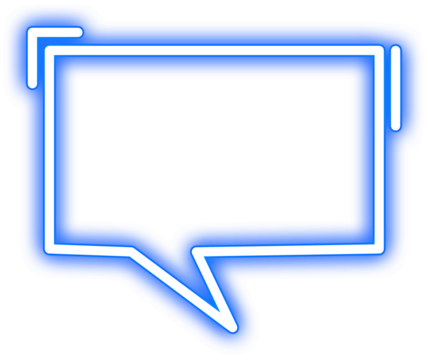 Blue Glowing Neon Speech Bubble