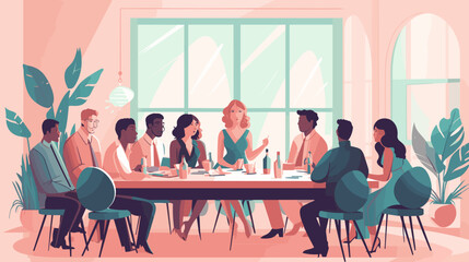 Concept vector illustration of business meeting.