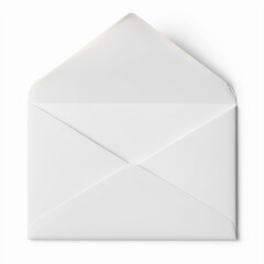 close up of white blank open envelope isolated on a white background -  Mockup - Generative AI