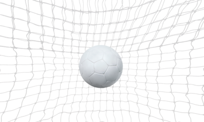 soccer ball in net Isolated PNG transparent