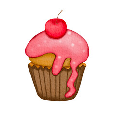 cupcake with cherry on top