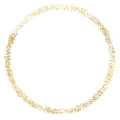 Gold glitter frame, gold circle, golden splatter, wedding ornament	