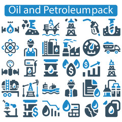 Oil and Petroleum icon set vector illustration
