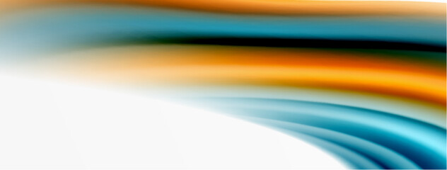 Fototapeta premium Rainbow color silk blurred wavy line background on white, luxuriously vibrant visually captivating backdrop. Stunning blend of colors reminiscent of rainbow, silky and gracefully blurred wavy pattern