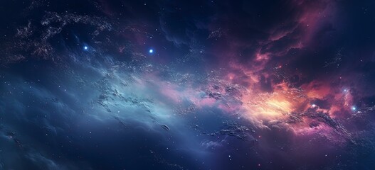 Fototapeta premium A mesmerizing cosmic galaxy in the vastness of space, depicted in animated illustrations