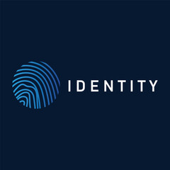 Premium Fingerprint Logo, Human Identity Design Simple Line Model Template Illustration
