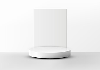 White Podium Product Display Mockup. Minimalist Concept