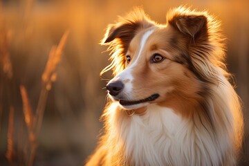healthy, bright-looking australian collie dog. generative AI