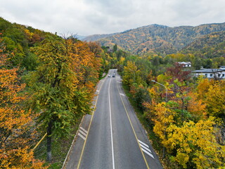 Paved road in a mountainous area.