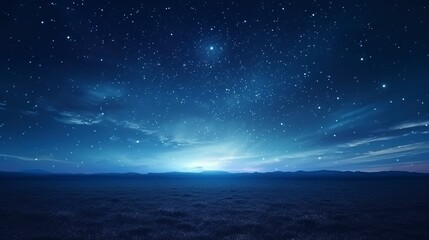 Fototapeta na wymiar Magical Starry Sky over Open Field