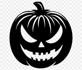 Halloween pumpkin icon isolated on white background. Scary and funny pumpkin monster  face.Vector illustration