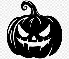Halloween pumpkin icon isolated on white background. Scary and funny pumpkin monster  face.Vector illustration