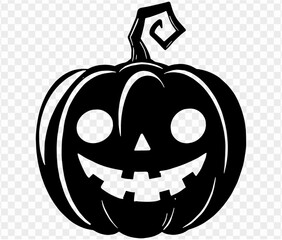 Halloween pumpkin icon isolated on white background. Scary and funny pumpkin monster  face.Vector illustration