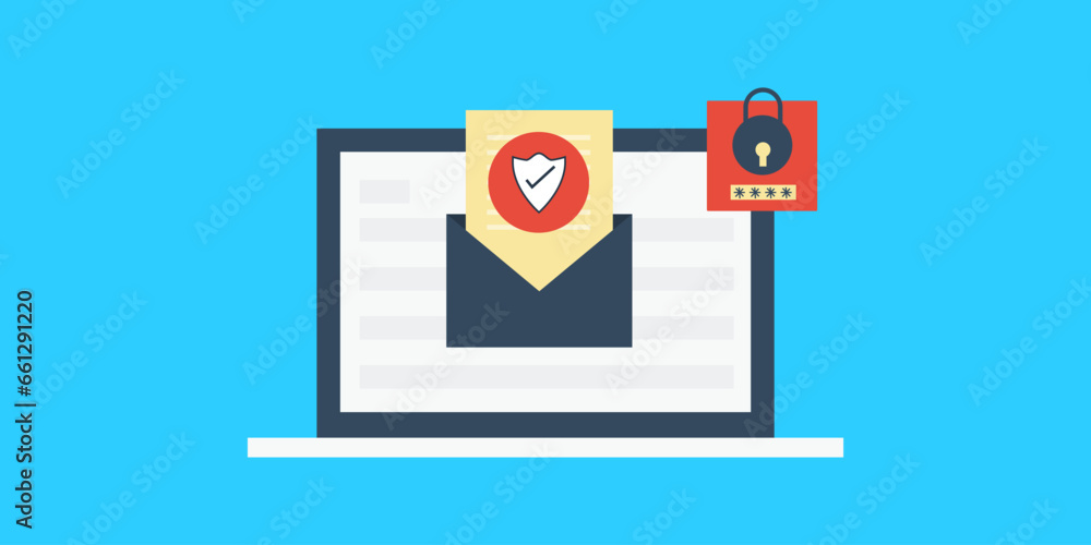 Aufkleber secure email message, data encryption technology, online personal and business information protected