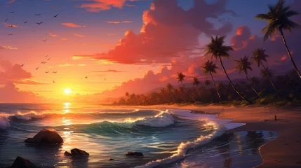 Poster sunset over the sea © faiz