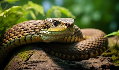 Obraz premium Detail of a colourful snake in nature.