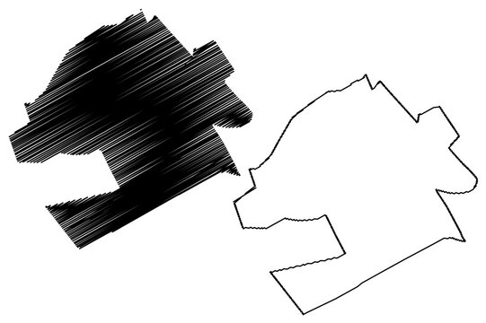 Oudewater municipality (Kingdom of the Netherlands, Holland, Utrecht province) map vector illustration, scribble sketch map