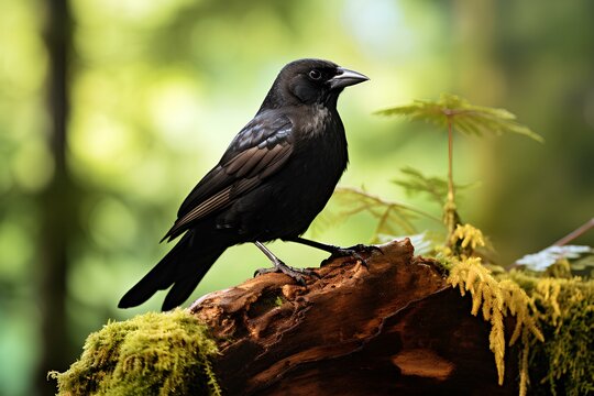 giant cowbird in natural forest environment. Wildlife photography