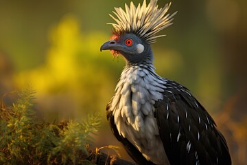horned screamer in natural forest environment. Wildlife photography